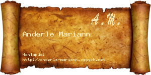 Anderle Mariann névjegykártya